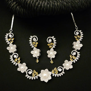 Donna Yellow Baroque CZ Necklace Set - ECLAT INDIAN JEWELSNecklace SetsYellow