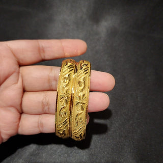 Eden 20k Gold Plated Bangle Set (2.4, 2.6, 2.8 & 2.10 Available) (Pair) - ECLAT INDIAN JEWELSBangle, Kadas & Bracelets2.6