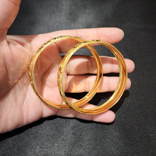 Eden 20k Gold Plated Bangle Set (2.4, 2.6, 2.8 & 2.10 Available) (Pair) - ECLAT INDIAN JEWELSBangle, Kadas & Bracelets2.6