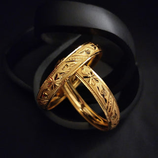 Eden 20k Gold Plated Bangle Set (2.4, 2.6, 2.8 & 2.10 Available) (Pair) - ECLAT INDIAN JEWELSBangle, Kadas & Bracelets2.6
