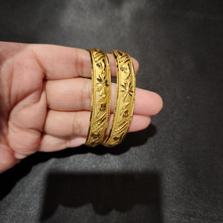 Eden 20k Gold Plated Bangle Set (2.4, 2.6, 2.8 & 2.10 Available) (Pair) - ECLAT INDIAN JEWELSBangle, Kadas & Bracelets2.6