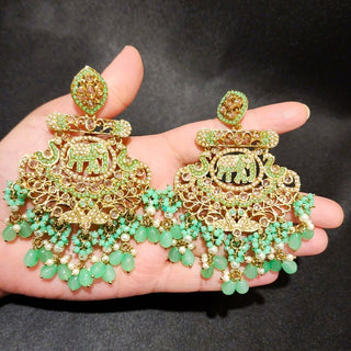 Eden Mint Green Polki Tikka Set - ECLAT INDIAN JEWELSTikka SetsGreen