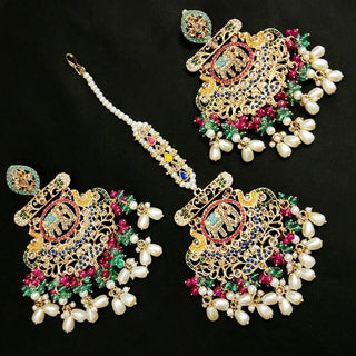 Eden Multicolour Polki Tikka Set - ECLAT INDIAN JEWELSTikka SetsMulticolour