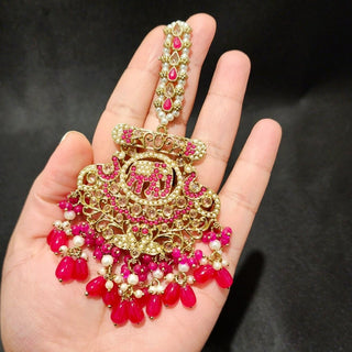 Eden Pink Polki Tikka Set - ECLAT INDIAN JEWELSTikka SetsPink