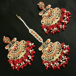 Eden Red Polki Tikka Set - ECLAT INDIAN JEWELSTikka SetsRed