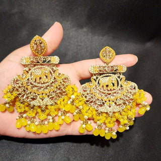 Eden Yellow Polki Tikka Set - ECLAT INDIAN JEWELSTikka SetsYellow