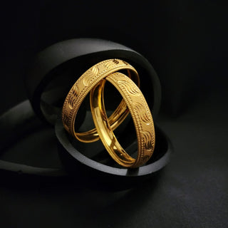 Edith 18k Gold Plated Bangle Set (2.4, 2.6 & 2.8 Available) (Pair) - ECLAT INDIAN JEWELSBangle, Kadas & Bracelets2.6