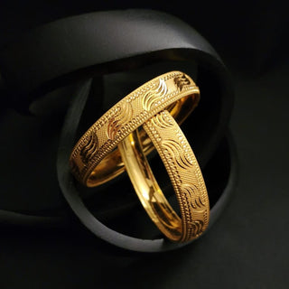 Edith 18k Gold Plated Bangle Set (2.4, 2.6 & 2.8 Available) (Pair) - ECLAT INDIAN JEWELSBangle, Kadas & Bracelets2.6