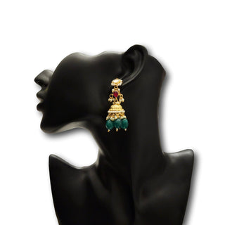 Elana Green Pachi Kundan Necklace - ECLAT INDIAN JEWELSNecklace SetsMulticolour