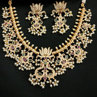 Eleanor Kemp CZ Necklace Set - ECLAT INDIAN JEWELSNecklace SetsMulticolour