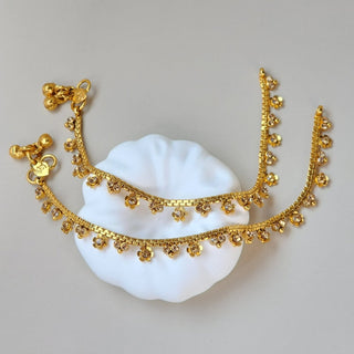 Elfreida Kids Polki 18k Gold Plated Anklets / Payal - ECLAT INDIAN JEWELSAnklets (Payal)Gold