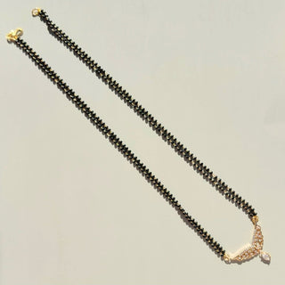 Ellie Mangalsutra CZ Diamond Pendant Necklace - ECLAT INDIAN JEWELSMangalsutraWhite