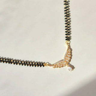 Ellie Mangalsutra CZ Diamond Pendant Necklace - ECLAT INDIAN JEWELSMangalsutraWhite