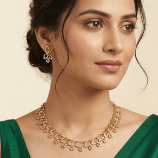 Ellie Multicolour CZ Diamond Simulant Kemp Necklace Set - ECLAT INDIAN JEWELSNecklace SetsMulticolour