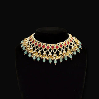 Eloise Multicolour Pachi Kundan Necklace - ECLAT INDIAN JEWELSNecklace SetsMulticolour