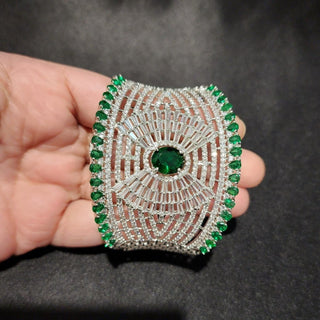 Elora 2.8 Green Diamond Simulant Bracelet - ECLAT INDIAN JEWELSBangle, Kadas & BraceletsGreen