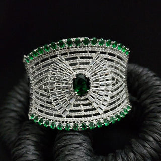 Elora 2.8 Green Diamond Simulant Bracelet - ECLAT INDIAN JEWELSBangle, Kadas & BraceletsGreen