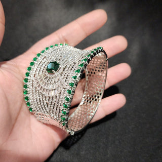 Elora 2.8 Green Diamond Simulant Bracelet - ECLAT INDIAN JEWELSBangle, Kadas & BraceletsGreen