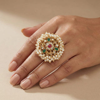 Elsie Multicolour Adjustable Ring - ECLAT INDIAN JEWELSRingsMulticolour