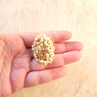Elsie White Adjustable Ring - ECLAT INDIAN JEWELSRingsWhite
