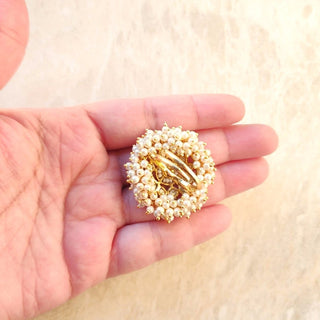 Elsie White Adjustable Ring - ECLAT INDIAN JEWELSRingsWhite
