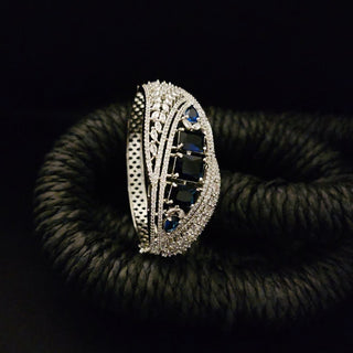 Elvira 2.10 Blue AD Oval Bangle - ECLAT INDIAN JEWELSBangle, Kadas & Bracelets2.10