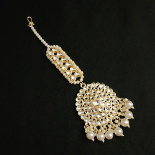 Elyse White Kundan Maang Tikka - ECLAT INDIAN JEWELSMaang TikkaWhite