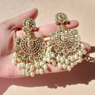 Emerson White Premium Polki and CZ Diamond Tikka Set - ECLAT INDIAN JEWELSTikka SetsWhite