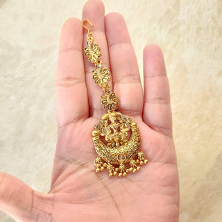 Emery Temple Gold Maang Tikka - ECLAT INDIAN JEWELSMaang TikkaGold