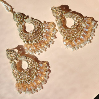 Emma Gold Premium Polki and CZ Diamond Tikka Set - ECLAT INDIAN JEWELSTikka SetsGold