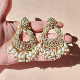 Emma White Premium Polki and CZ Diamond Tikka Set - ECLAT INDIAN JEWELSTikka SetsWhite
