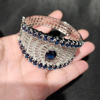 Erin 2.10 Blue Diamond Simulant Bracelet - ECLAT INDIAN JEWELSBangle, Kadas & BraceletsBlue