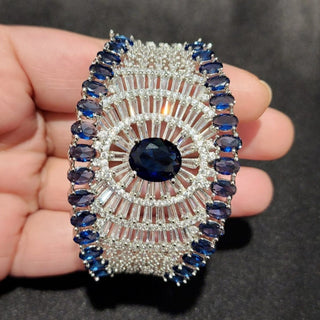 Erin 2.10 Blue Diamond Simulant Bracelet - ECLAT INDIAN JEWELSBangle, Kadas & BraceletsBlue