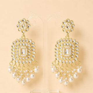 Esme White Kundan Tikka Set - ECLAT INDIAN JEWELSEarringsWhite