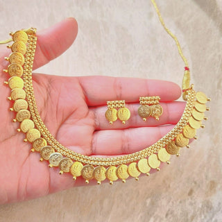 Estelle Temple 22k Gold Plated Necklace Set - ECLAT INDIAN JEWELSNecklace SetsGold
