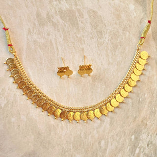 Estelle Temple 22k Gold Plated Necklace Set - ECLAT INDIAN JEWELSNecklace SetsGold