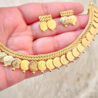 Estelle Temple 22k Gold Plated Necklace Set - ECLAT INDIAN JEWELSNecklace SetsGold