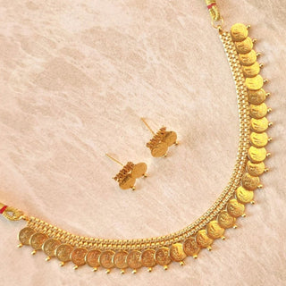 Estelle Temple 22k Gold Plated Necklace Set - ECLAT INDIAN JEWELSNecklace SetsGold