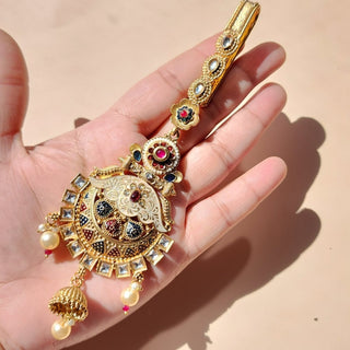 Falak Multicolour Saree Waist Pin / Chaabi Challa / Kamar Satka - ECLAT INDIAN JEWELSSaree Accessories