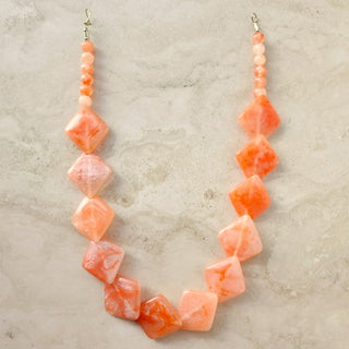 Fallon Orange Resin Handcrafted Necklace - ECLAT INDIAN JEWELSNecklace SetsOrange