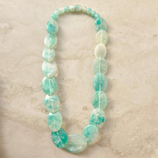 Fallon Sea Green Resin Handcrafted Necklace - ECLAT INDIAN JEWELSNecklace SetsGreen