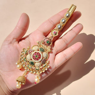 Falyn Multicolour Saree Waist Pin / Chaabi Challa / Kamar Satka - ECLAT INDIAN JEWELSSaree Accessories