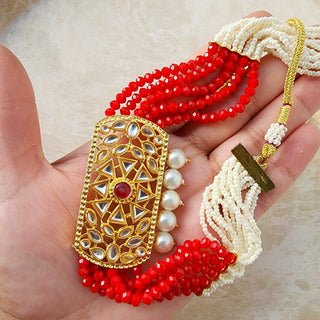 Farah Red Choker Necklace Set - ECLAT INDIAN JEWELSNecklace SetsRed