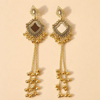 Faye Gold Kashmiri Victorian Gold Finish Earrings - ECLAT INDIAN JEWELSKashmiri EarringsGold