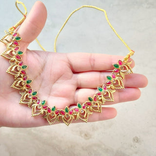 Faye Multicolour Kemp 20k Gold Plated Necklace Set - ECLAT INDIAN JEWELSNecklace SetsMulticolour