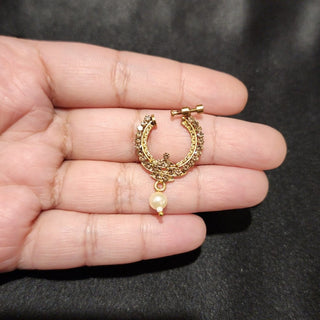 Fia Gold Polki Nath (no piercing needed) - ECLAT INDIAN JEWELSNose Ring (Nath)Gold