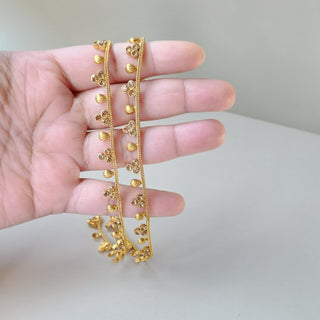 Fiona Kids Polki 18k Gold Plated Anklets / Payal - ECLAT INDIAN JEWELSAnklets (Payal)Gold