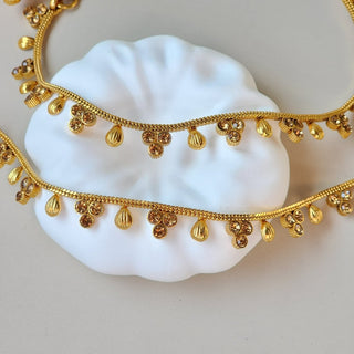 Fiona Kids Polki 18k Gold Plated Anklets / Payal - ECLAT INDIAN JEWELSAnklets (Payal)Gold