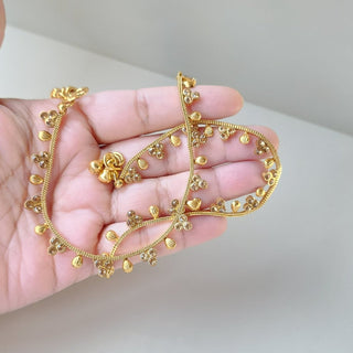 Fiona Kids Polki 18k Gold Plated Anklets / Payal - ECLAT INDIAN JEWELSAnklets (Payal)Gold
