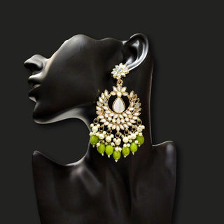 Florence Mehndi Green Mirror Necklace Set with Tikka - ECLAT INDIAN JEWELSNecklace SetsGreen